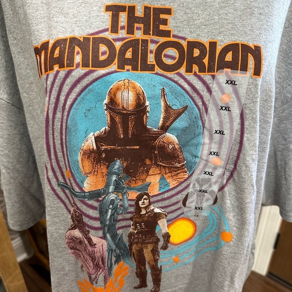Star Wars Gray Mandalorian Graphic Unisex T-Shirt size XXL - Picture 2 of 4